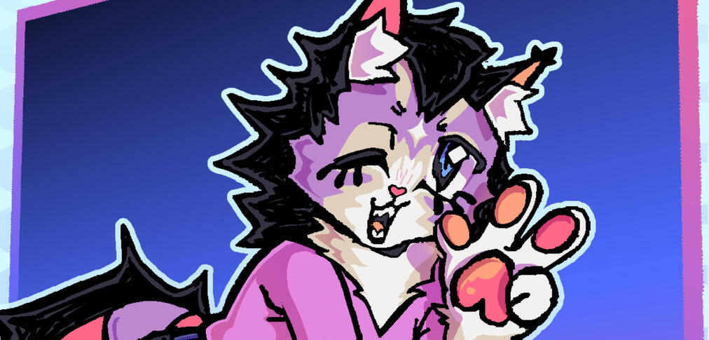 a drawing of my oc Kosai, who is my online avatar